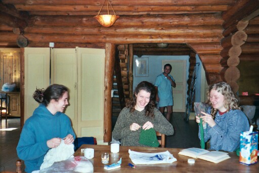 vichyssoises knitting (and Stefan in PJs)
