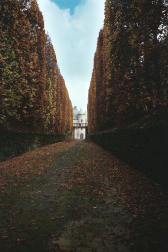 the chateau de Cordès, seen from the beginning of the driveway