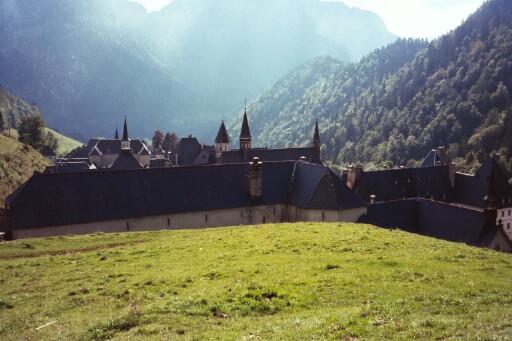 Abbey, mountains, etc.