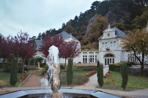 the tourism office and fountain in St-Nectaire, home of Stefan's favorite cheese