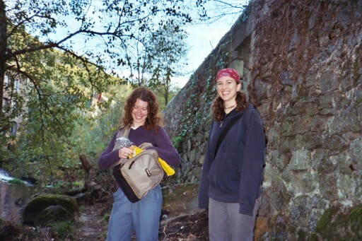 Jennifer and Renata by the river in Thiers